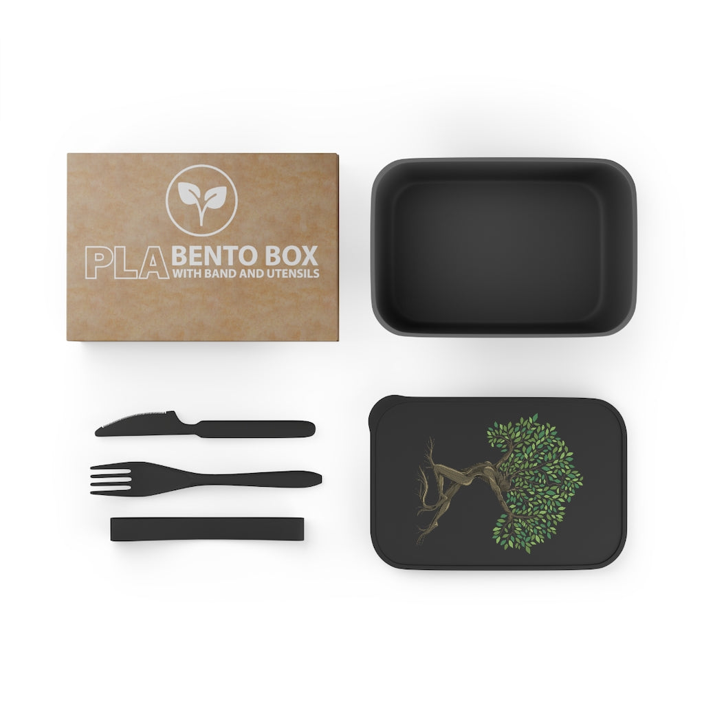 PLA Bento Box with Band and Utensils (Tree Goddess Design)