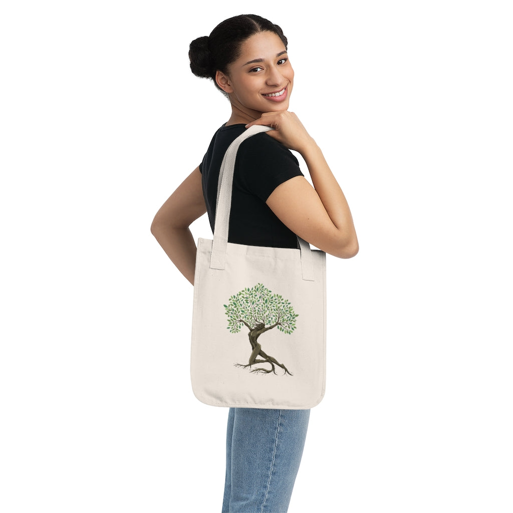 Organic Canvas Tote Bag (Tree Goddess Design)