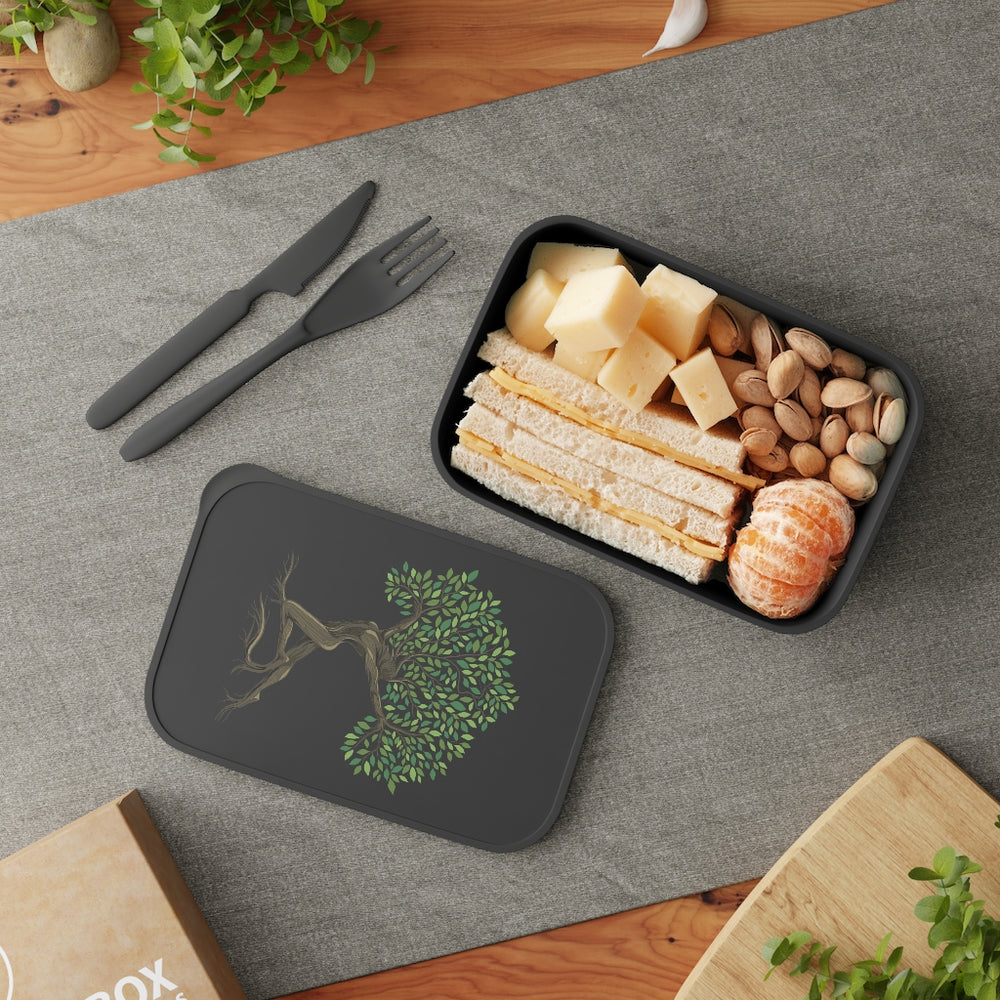 PLA Bento Box with Band and Utensils (Tree Goddess Design)