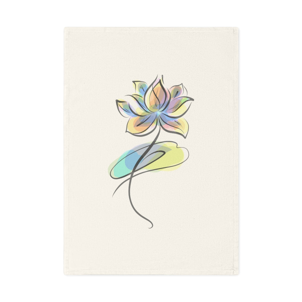 
                  
                    Organic Cotton Tea Towel (Lotus Watercolor Design)
                  
                