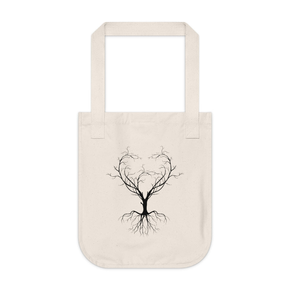 Organic Canvas Tote Bag (Tree Heart Design)
