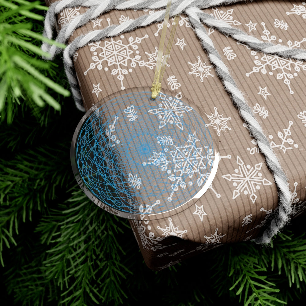 Cosmic Flows (Sky) Glass Ornament