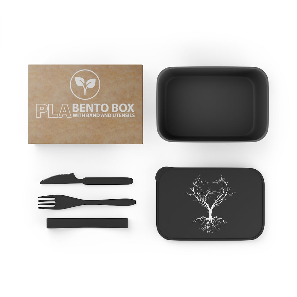 PLA Bento Box with Band and Utensils (Tree Heart Design)