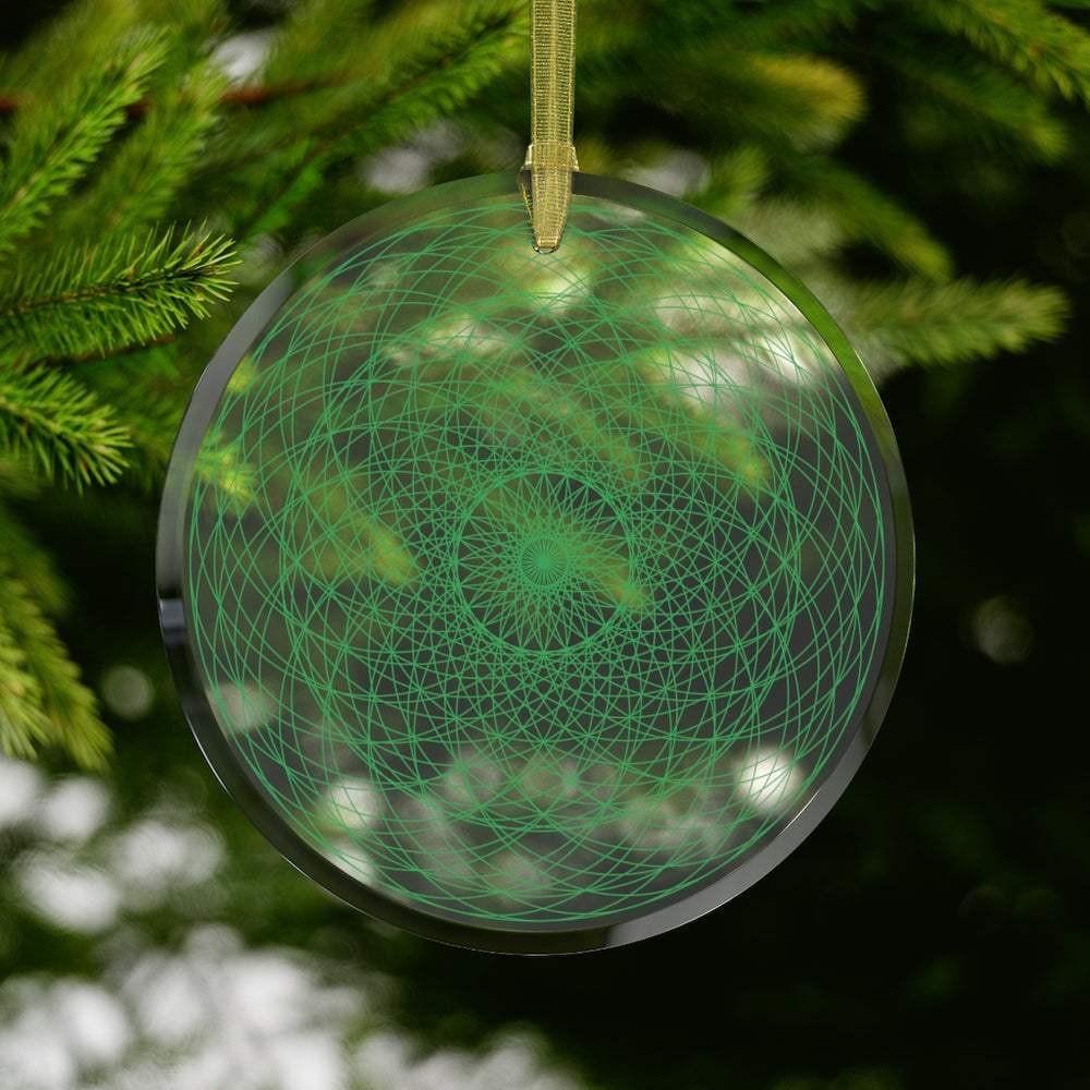 Cosmic Flows (Leaf) Glass Ornament