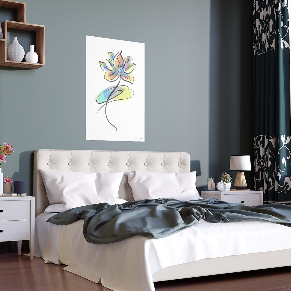 Watercolor Lotus Silk Poster