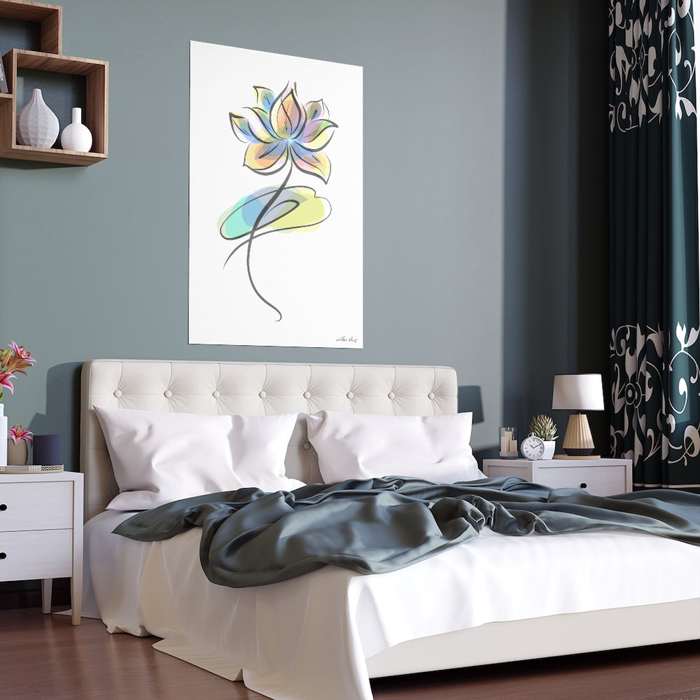 Watercolor Lotus Silk Poster