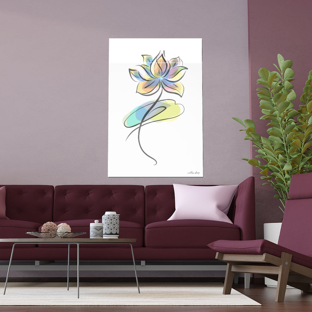 Watercolor Lotus Silk Poster