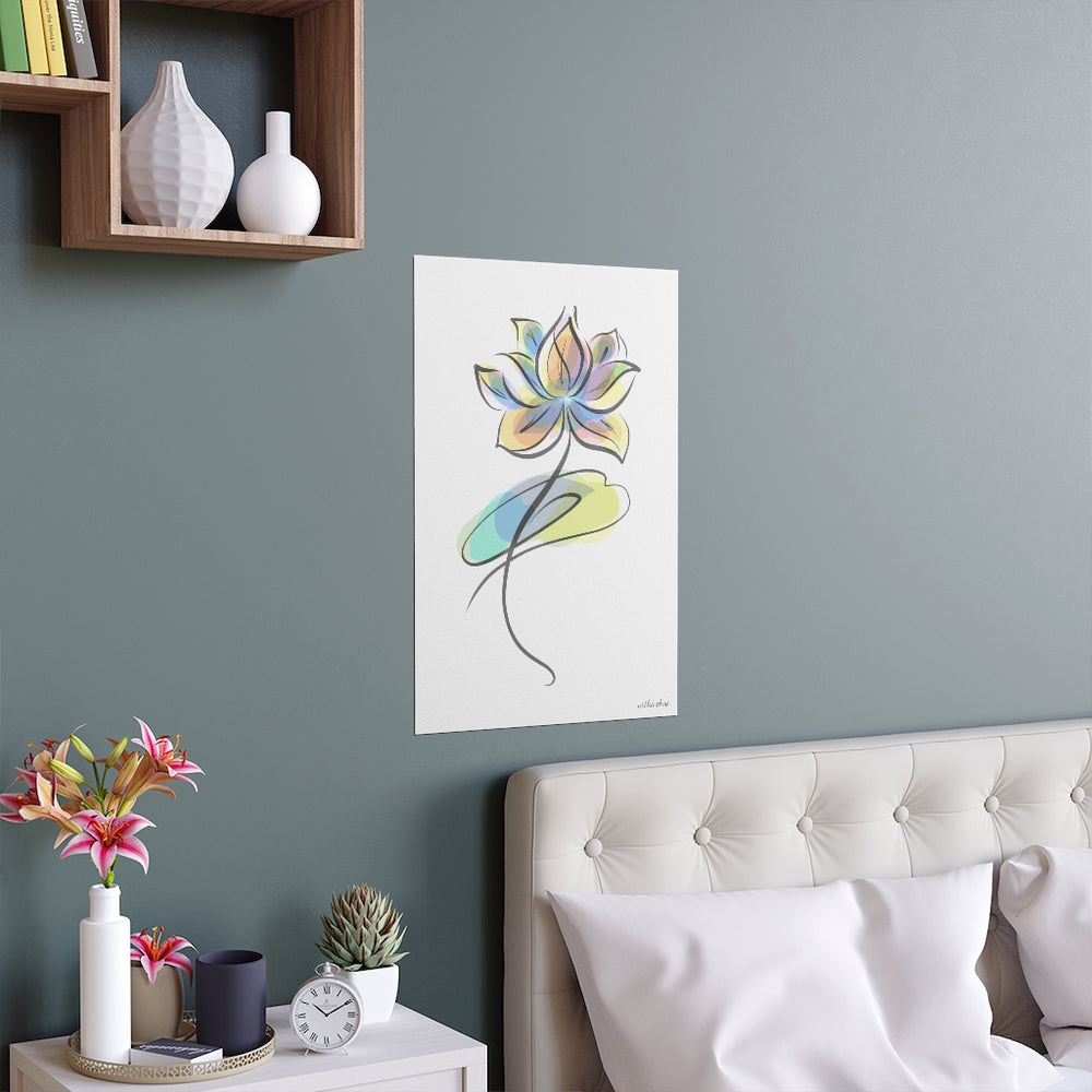 Watercolor Lotus Silk Poster