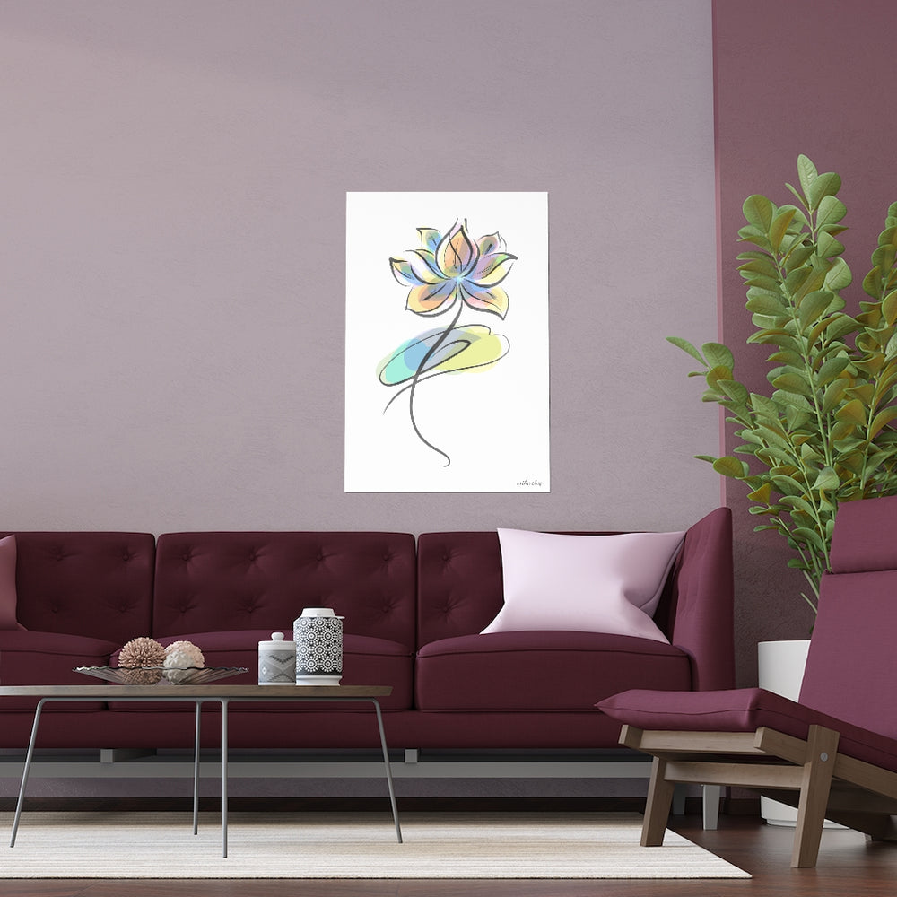 Watercolor Lotus Silk Poster