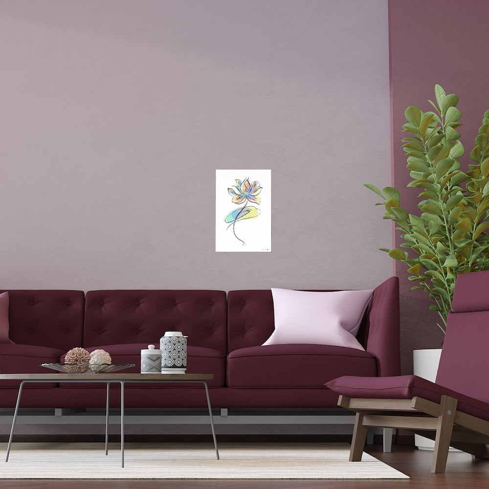 Watercolor Lotus Silk Poster
