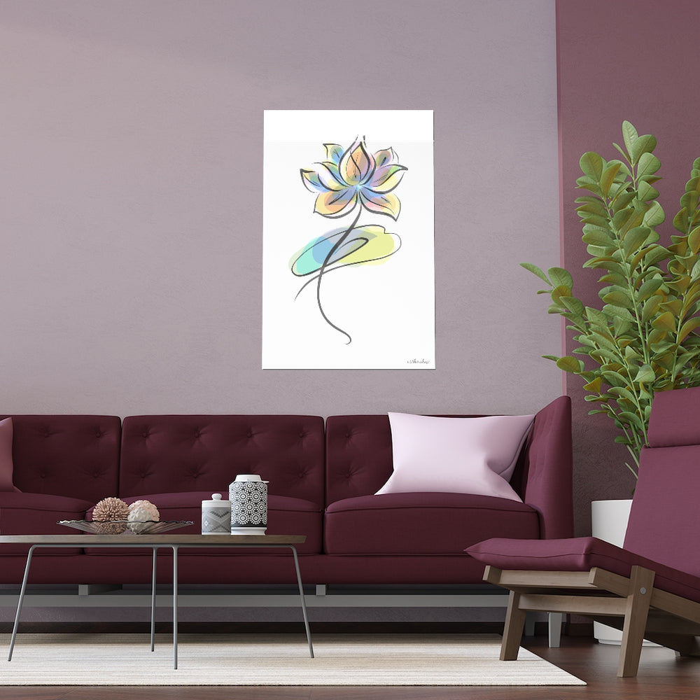 Watercolor Lotus Silk Poster