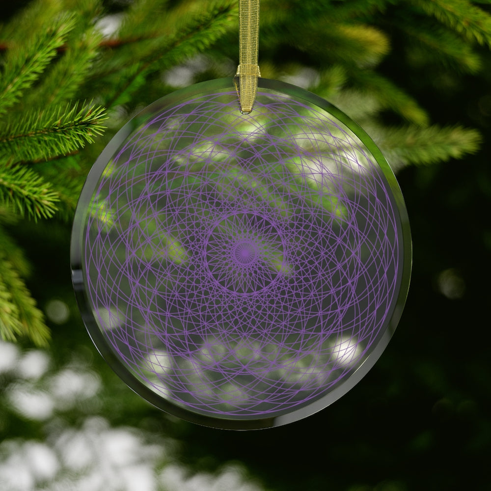 Cosmic Flows (Lilac) Glass Ornament