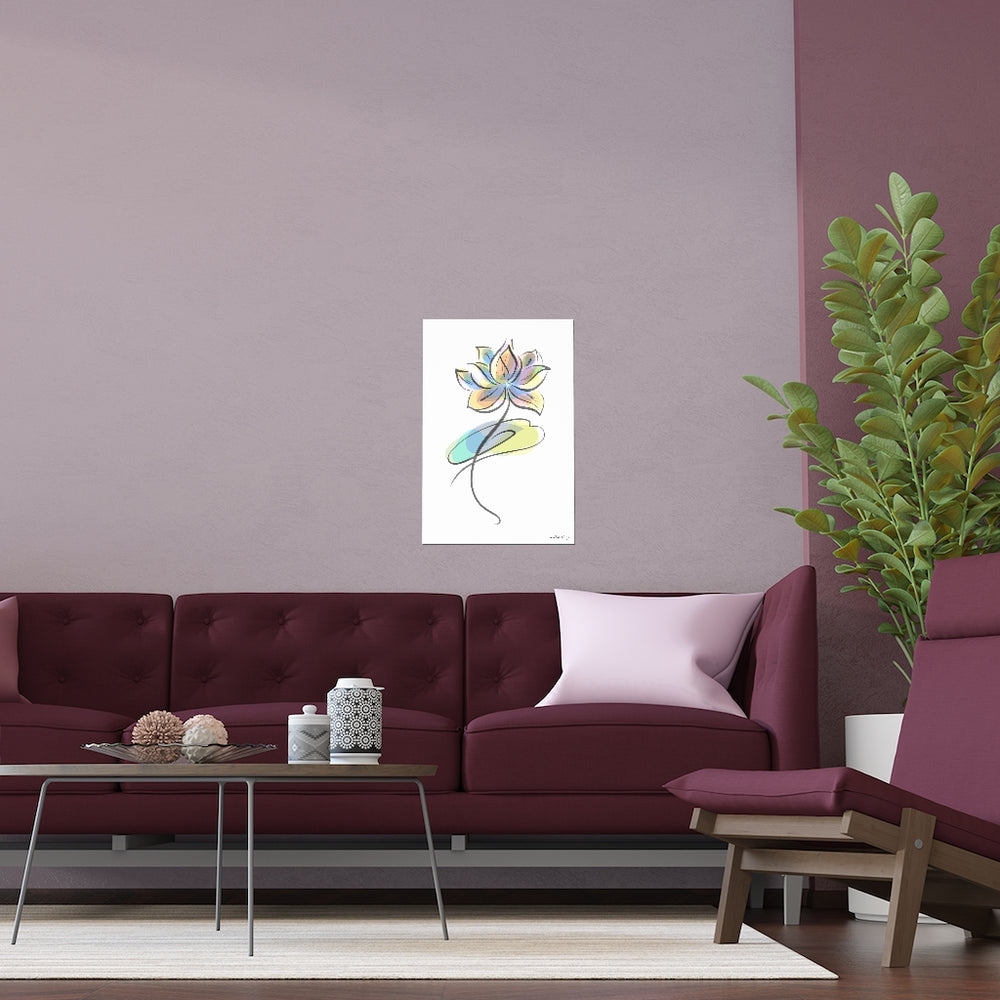 Watercolor Lotus Silk Poster