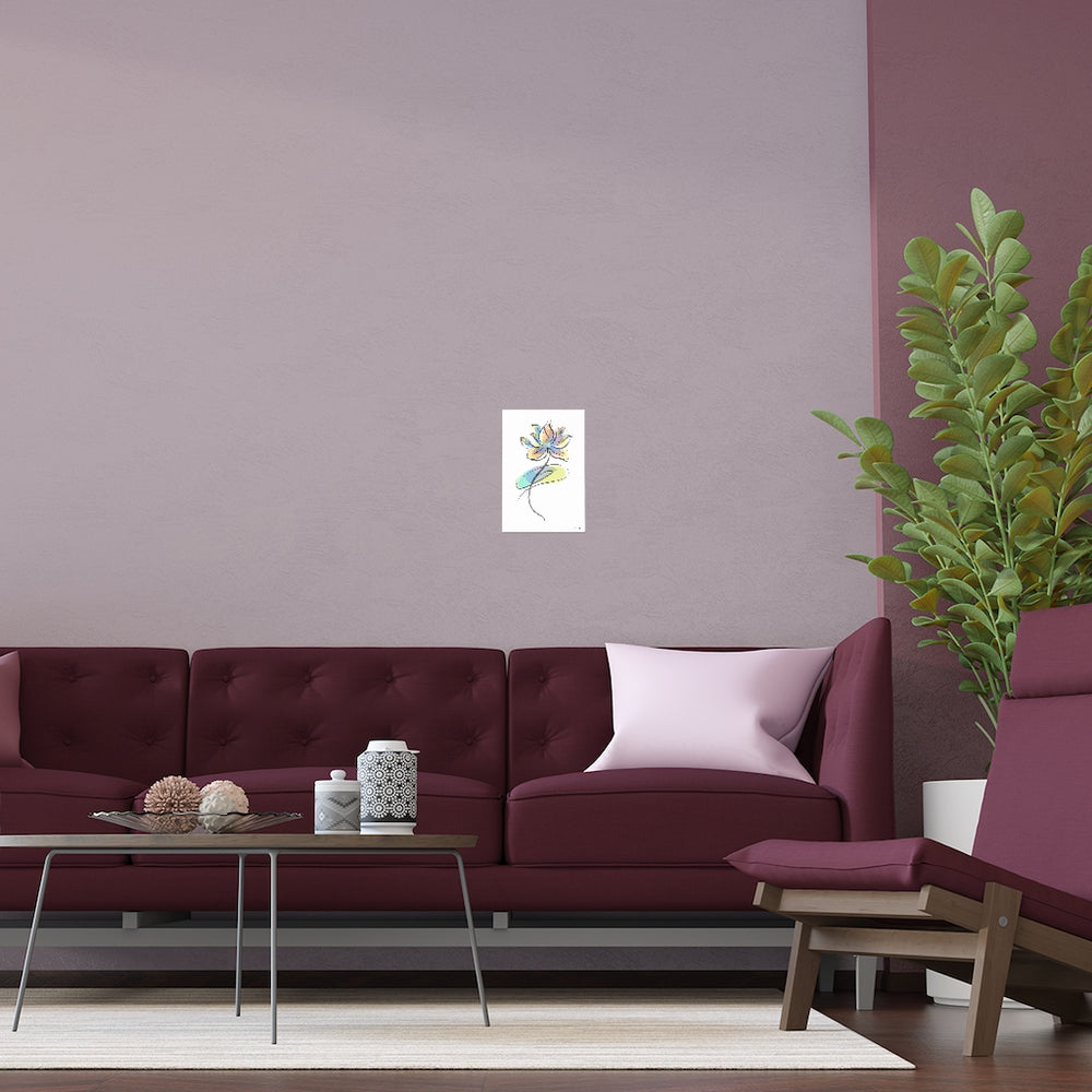 Watercolor Lotus Silk Poster